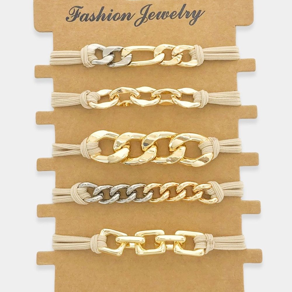 NEW 5 pcs Bracelet / Hair tie set